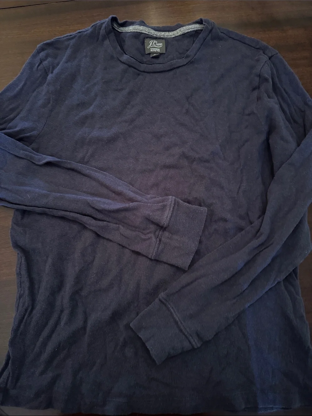 J. Crew Men’s Navy Long-Sleeve Cashmere-Blend Tee